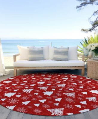 Holiday Washable Indoor/Outdoor ACN1815 8'x8' Round Area Rug