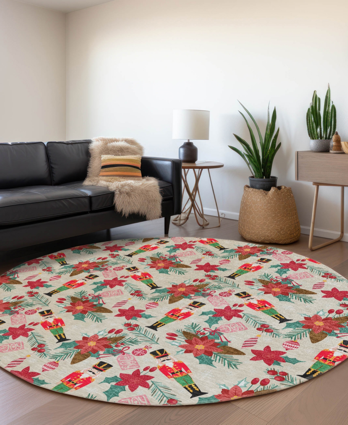 Addison Holiday Washable Indoor/Outdoor ACN1822 8'x8' Round Area Rug