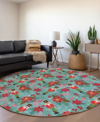 Holiday Washable Indoor/Outdoor ACN1822 8'x8' Round Area Rug