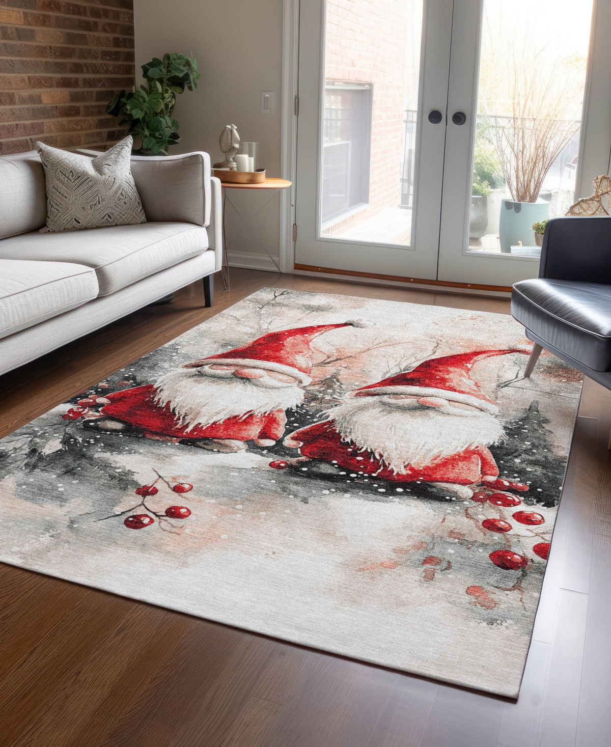 Addison Holiday Washable Indoor/outdoor Acn1808 8'x10' Area Rug In White