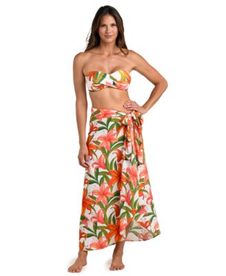La Blanca - Women's Jungle Blossoms Tie Wrap Swim Skirt