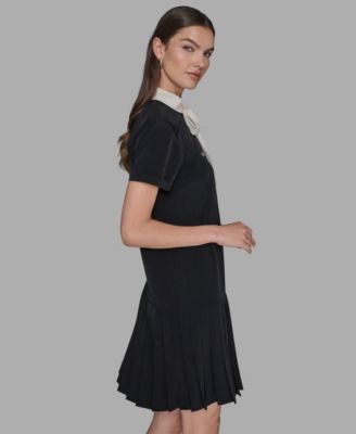 Women's Bow Tie Neck A-Line Dress
