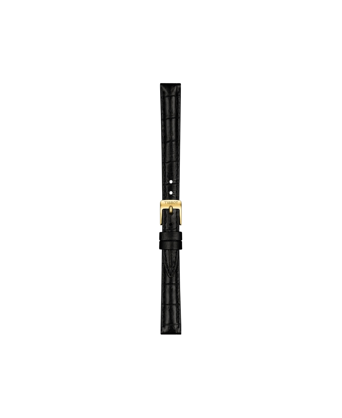 Tissot Women's Quartz Black Leather Strap Watch, 21.80mm In Black
