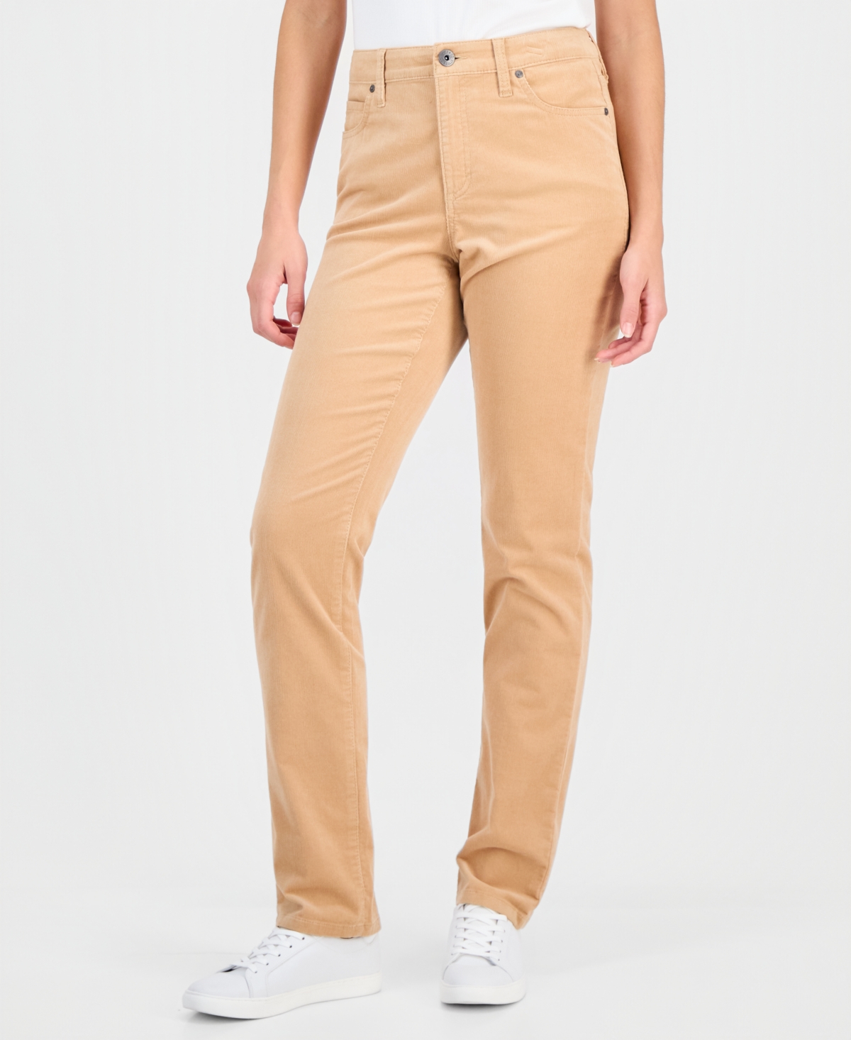 Style & Co Women's High-rise Straight Corduroy Jeans, Macy's Exclusive In Orange