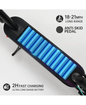 8.5 Inch Foldable Electric Scooter with 350W Motor, 22-Mile Range & Dual Brakes | Colorful LED Lights for a Stylish Night Ride