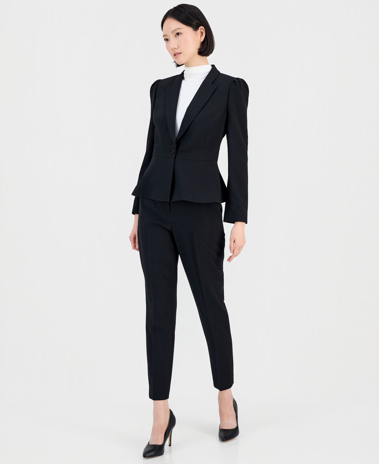 Женские брюки Tahari ASL Belted Wrap Pant Suit Set, цвет: Чёрный — фото 1