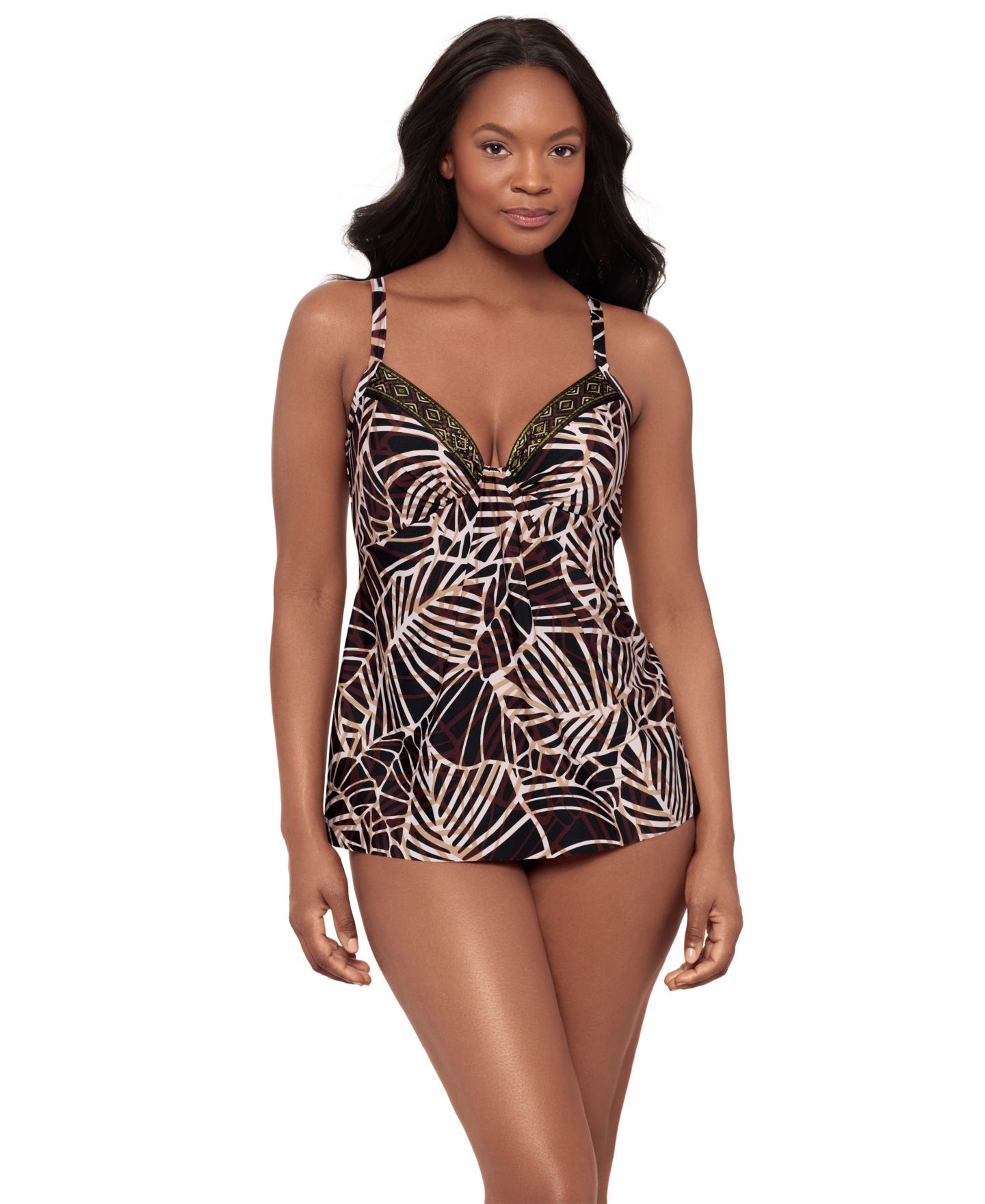 Верх бикини Tankini, на косточках — Miraclesuit, цвет: Lets Be Fronds — фото 1