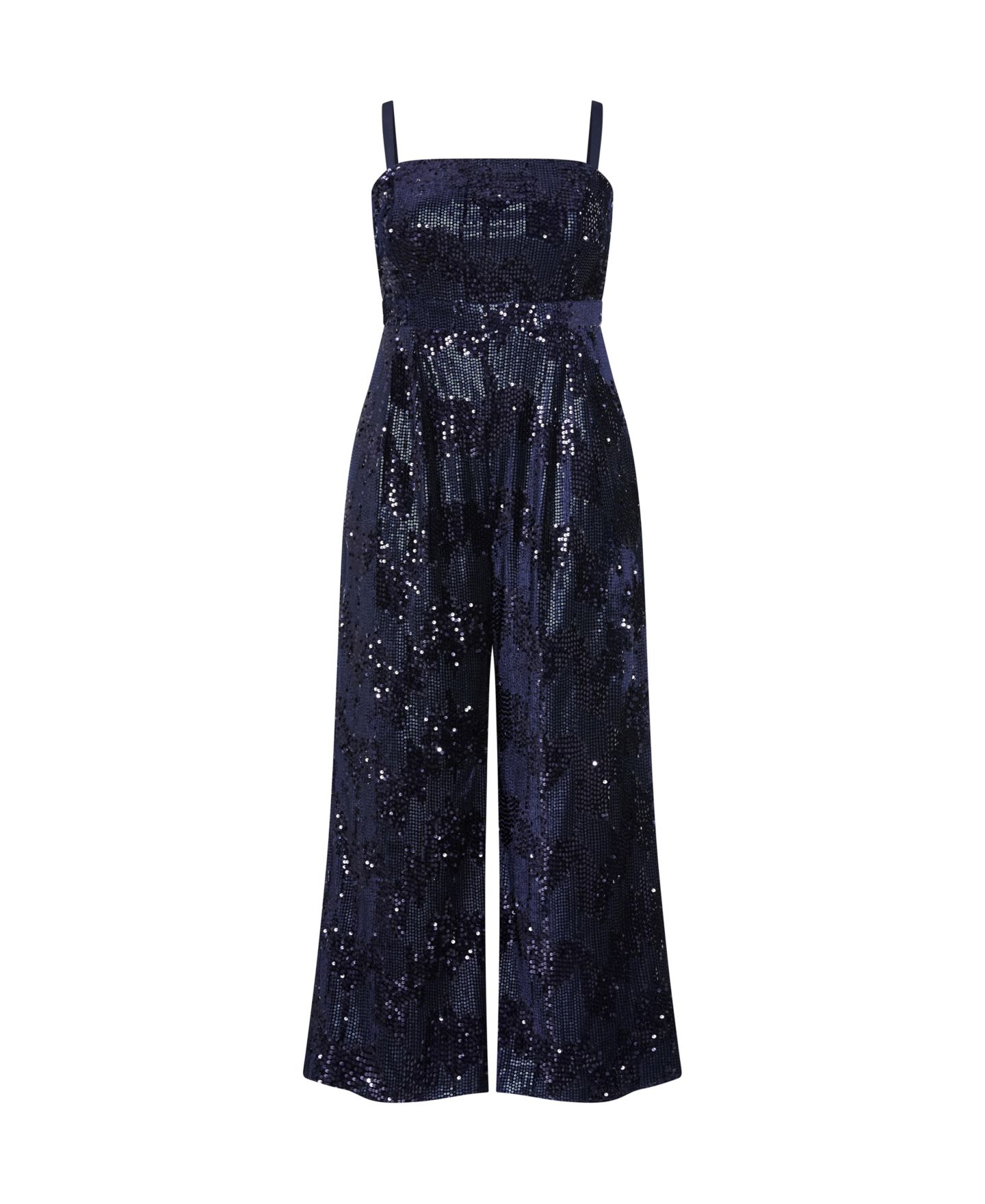 Женский комбинезон CITY CHIC Plus Size Glimmer Sequin Strapless Jumpsuit, цвет: Тёмно-синий — фото 3