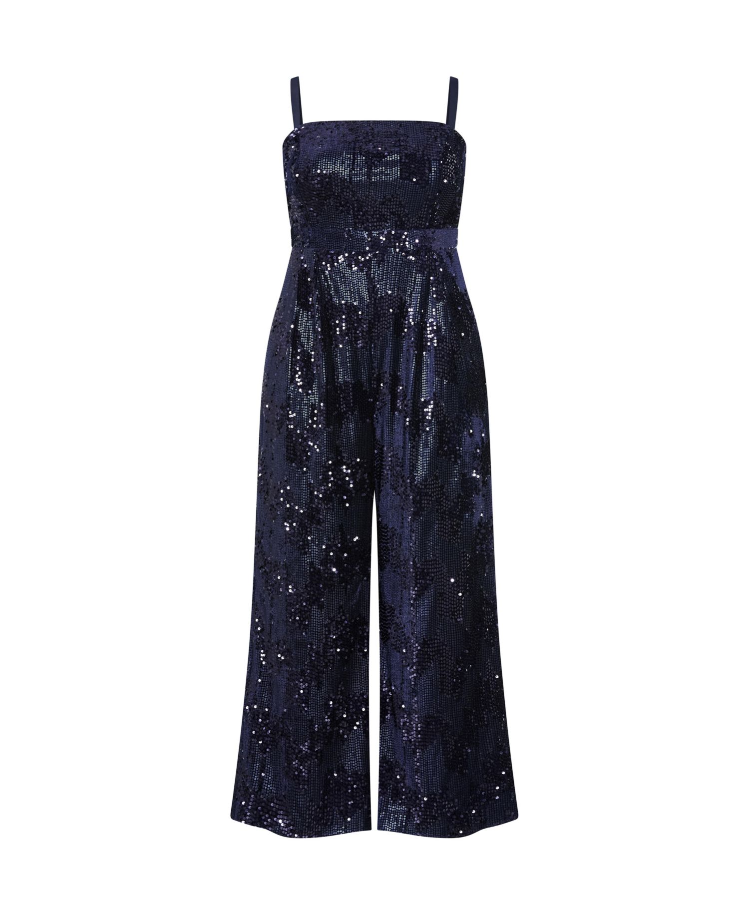 Plus Size Glimmer Sequin Strapless Jumpsuit