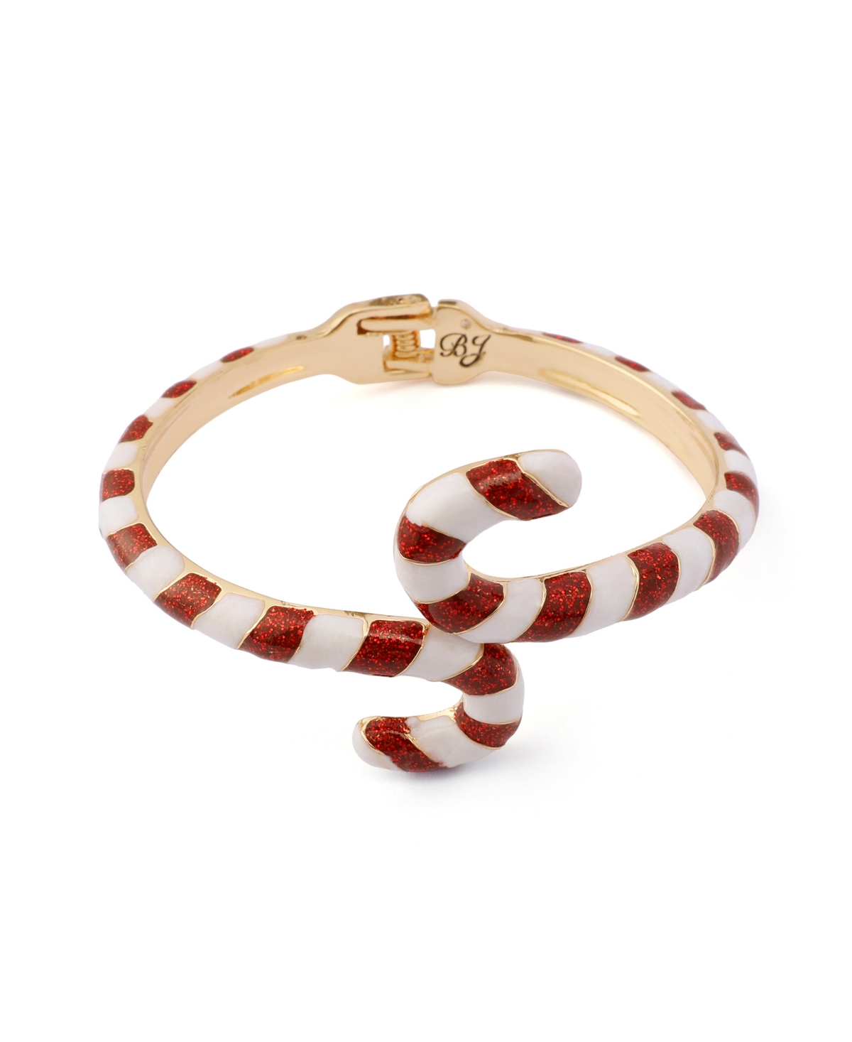 Betsey Johnson Red Santa Baby Candy Cane Bangle Bracelet In Multi