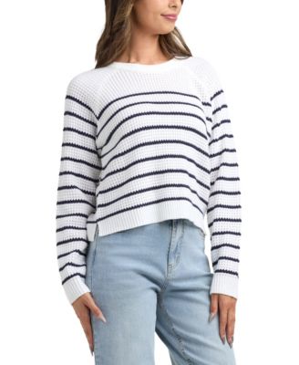 BCX - Women's Resort Spring Stripe Crew Neck Sweater