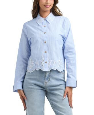 BCX - Women's Resort Button Up Long Sleeve Shirt