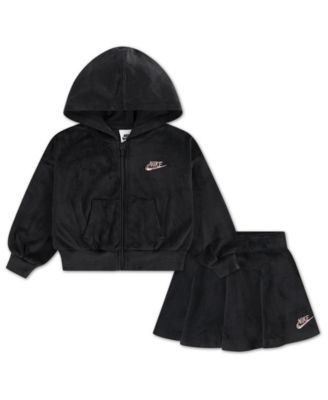 Girls' 2T-6X Velour Scooter Hoodie and Skort, 2-Piece Set