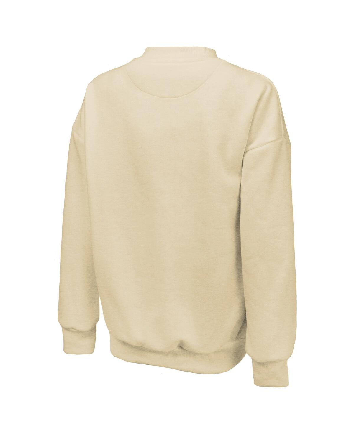 Majestic Women's Cream Golden State Valkyries Primary Logo Drop Shoulder Tri-blend Pullover Sweatshirt In White