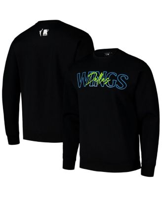 Round21 - Men's and Women's Black Dallas Wings Throwback Pullover Crew Sweatshirt