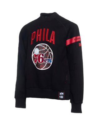 x NBA Men's Black Philadelphia 76ers Culture Hoops Collection Premium Pullover Sweatshirt