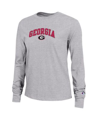 Women's Gray Georgia Bulldogs Arch Over Logo Long Sleeve T-Shirt