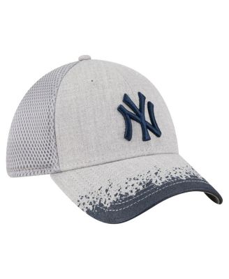 Men's Gray New York Yankees Visor Paint Splatter 39THIRTY Flex Hat