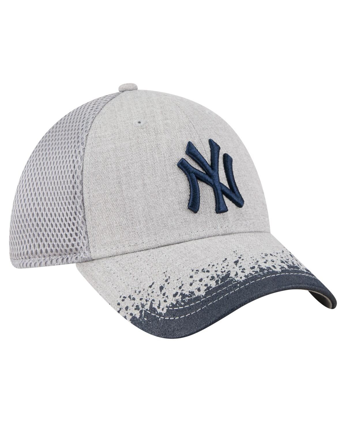 New Era Men's Gray New York Yankees Visor Paint Splatter 39thirty Flex Hat In White