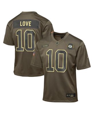 Nike - Big Boys and Girls Love Olive Green Bay Packers 2025 Salute to Service Game Jersey