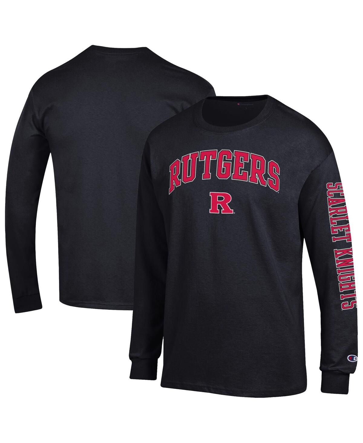 Мужская черная футболка с длинным рукавом Rutgers Scarlet Knights Arch Over Logo 2-Хит продаж