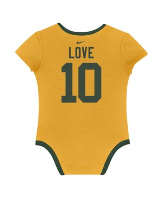 Baby Boys and Girls 3-Pack Jordan Love Green Bay Packers Name Number Bodysuit Set