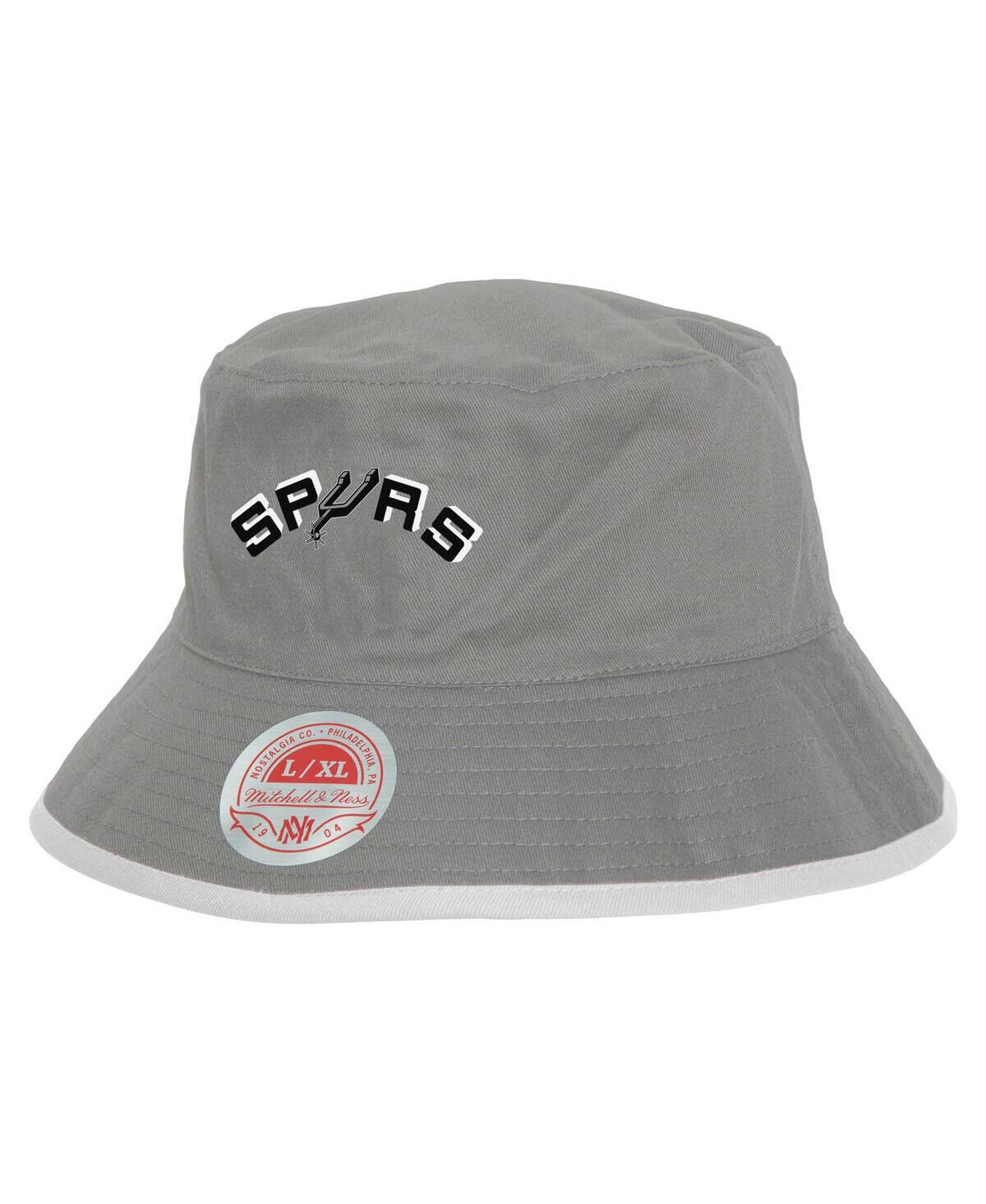 Mitchell & Ness Men's Gray/black San Antonio Spurs Flip It Reversible Bucket Hat