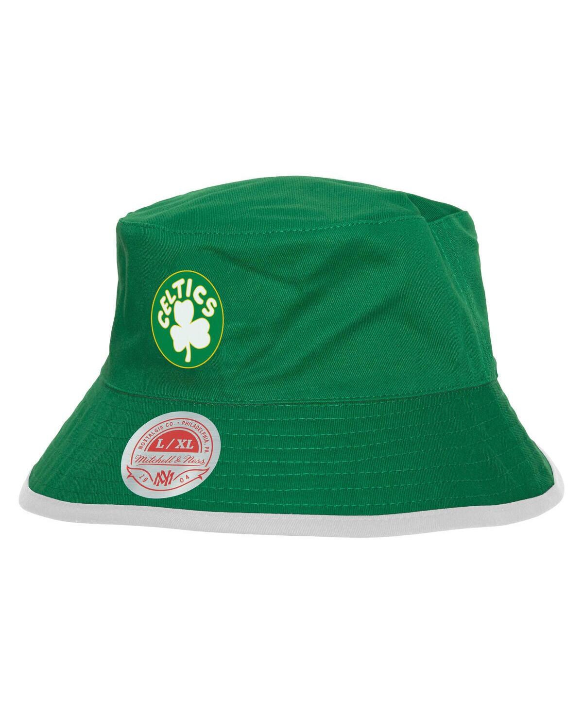Mitchell & Ness Men's Black/kelly Green Boston Celtics Flip It Reversible Bucket Hat In Black