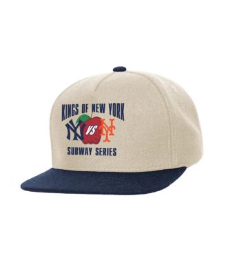 Mitchell & Ness - Cream New York Yankees vs. New York Mets Subway Series Matchup Pro Pinch Snapback Hat