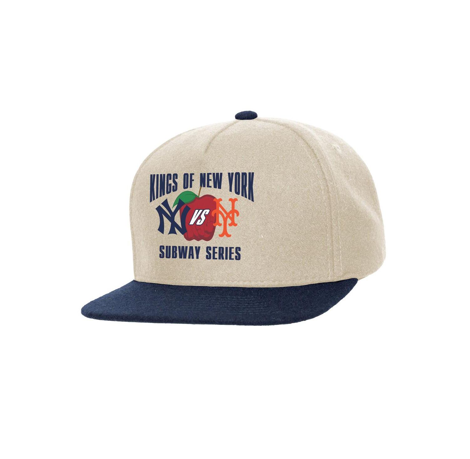 Cream New York Yankees vs. New York Mets Subway Series Matchup Pro Pinch Snapback Hat
