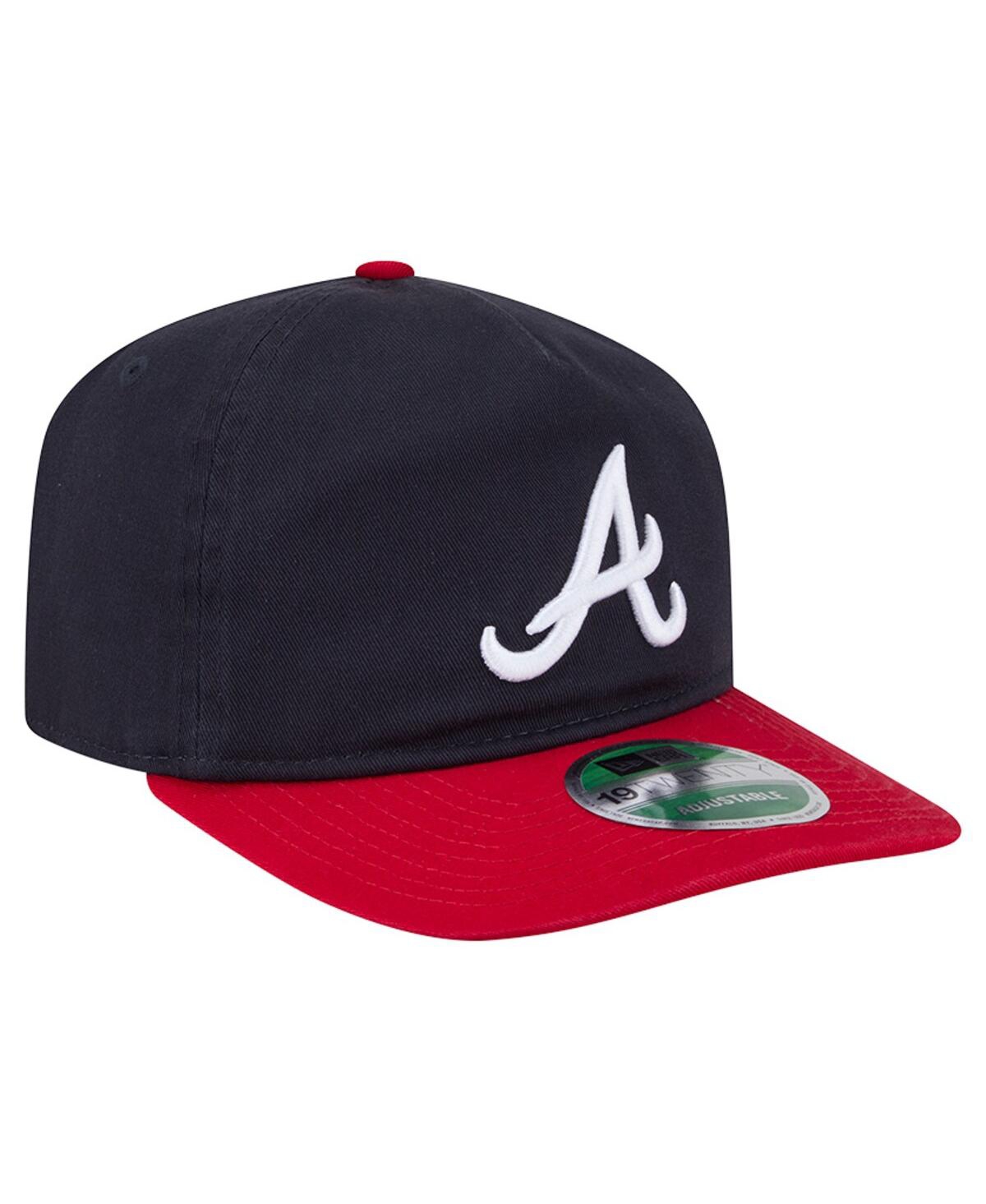 New Era Men's Navy Atlanta Braves Team 19twenty Adjustable Hat In Black