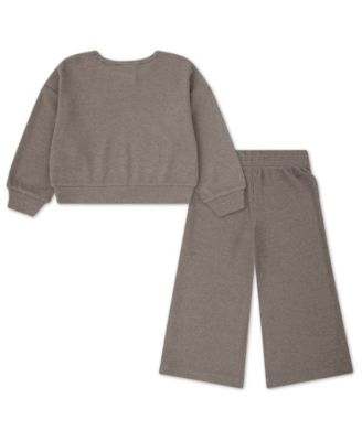 Girls' 2T-6X Waffle Knit Top and Pants, 2-Piece Set