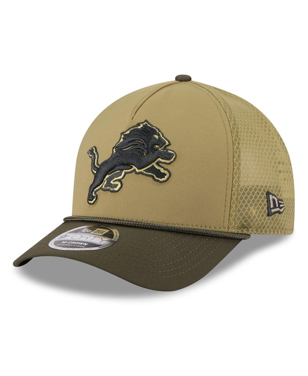 New Era Men's Green Detroit Lions 2025 Salute To Service 9forty A-frame M-crown Adjustable Hat In Green