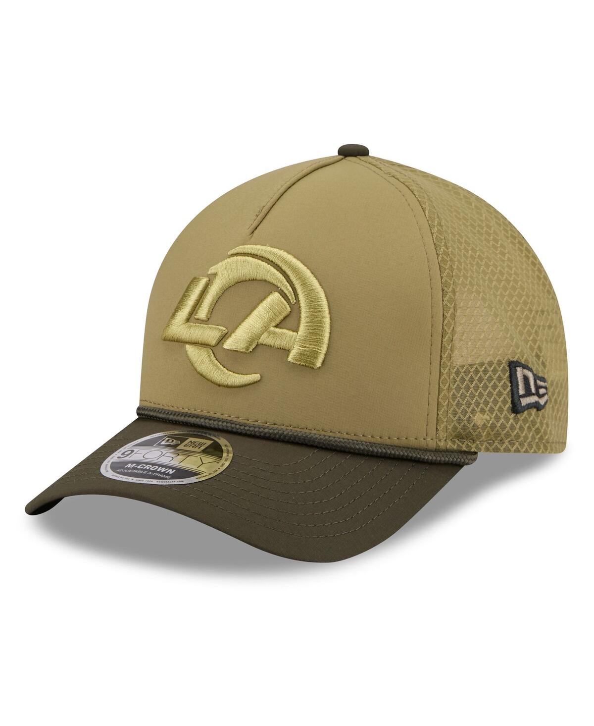 New Era Men's Green Los Angeles Rams 2025 Salute To Service 9forty A-frame M-crown Adjustable Hat In Green