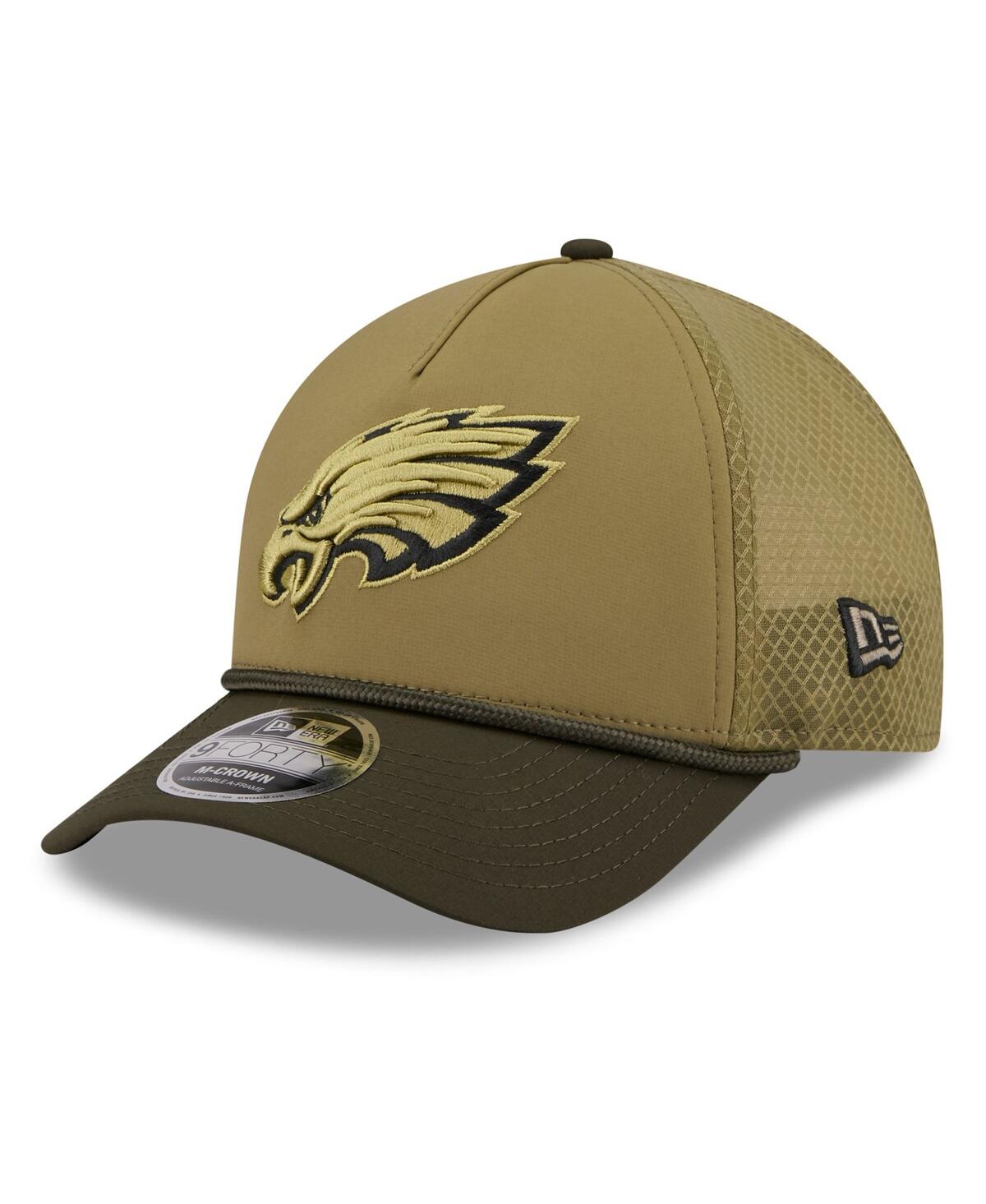 New Era Men's Green Philadelphia Eagles 2025 Salute To Service 9forty A-frame M-crown Adjustable Hat In Green