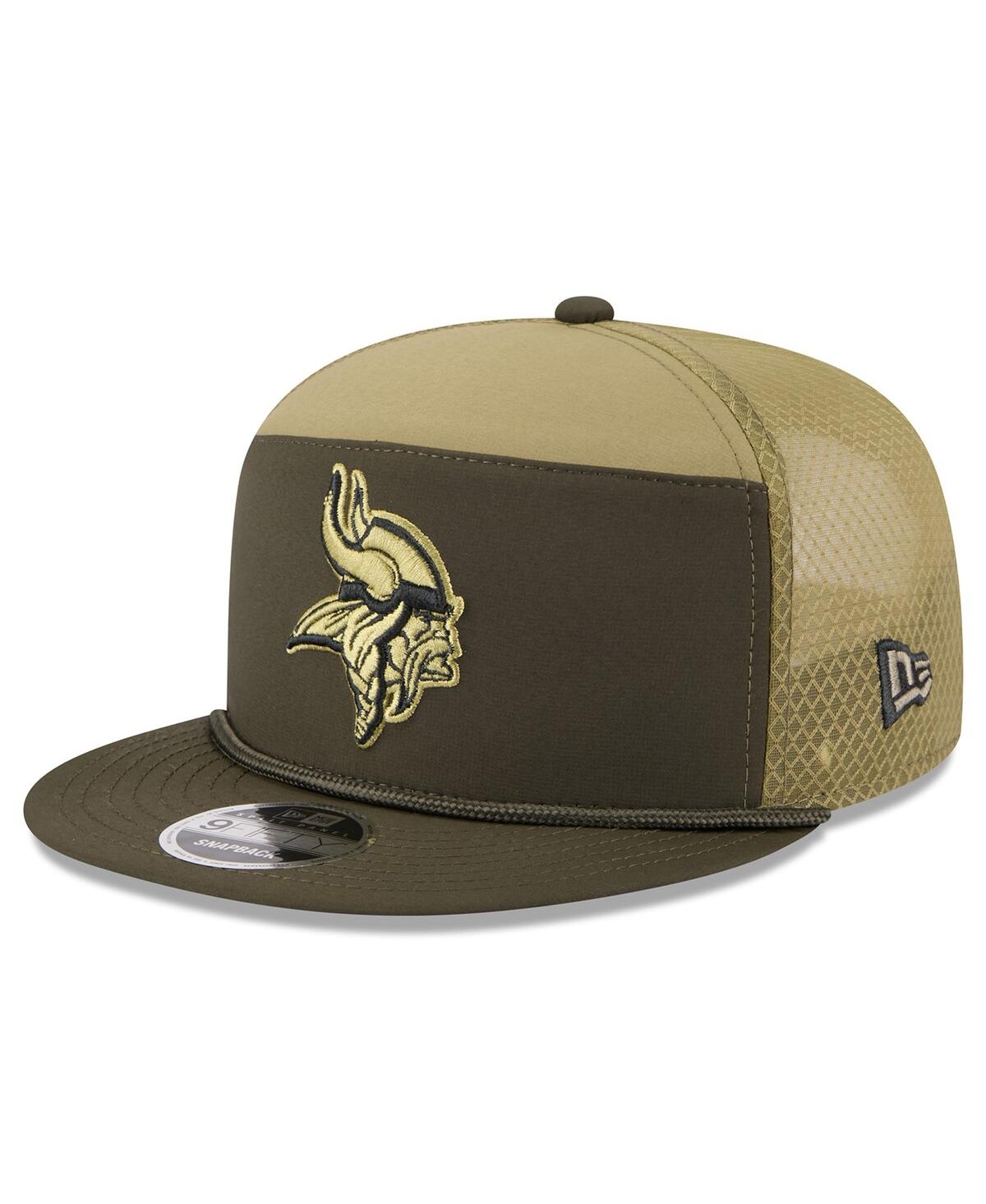 New Era Men's Dark Green Minnesota Vikings 2025 Salute To Service Split Panel 9fifty Snapback Hat In Green