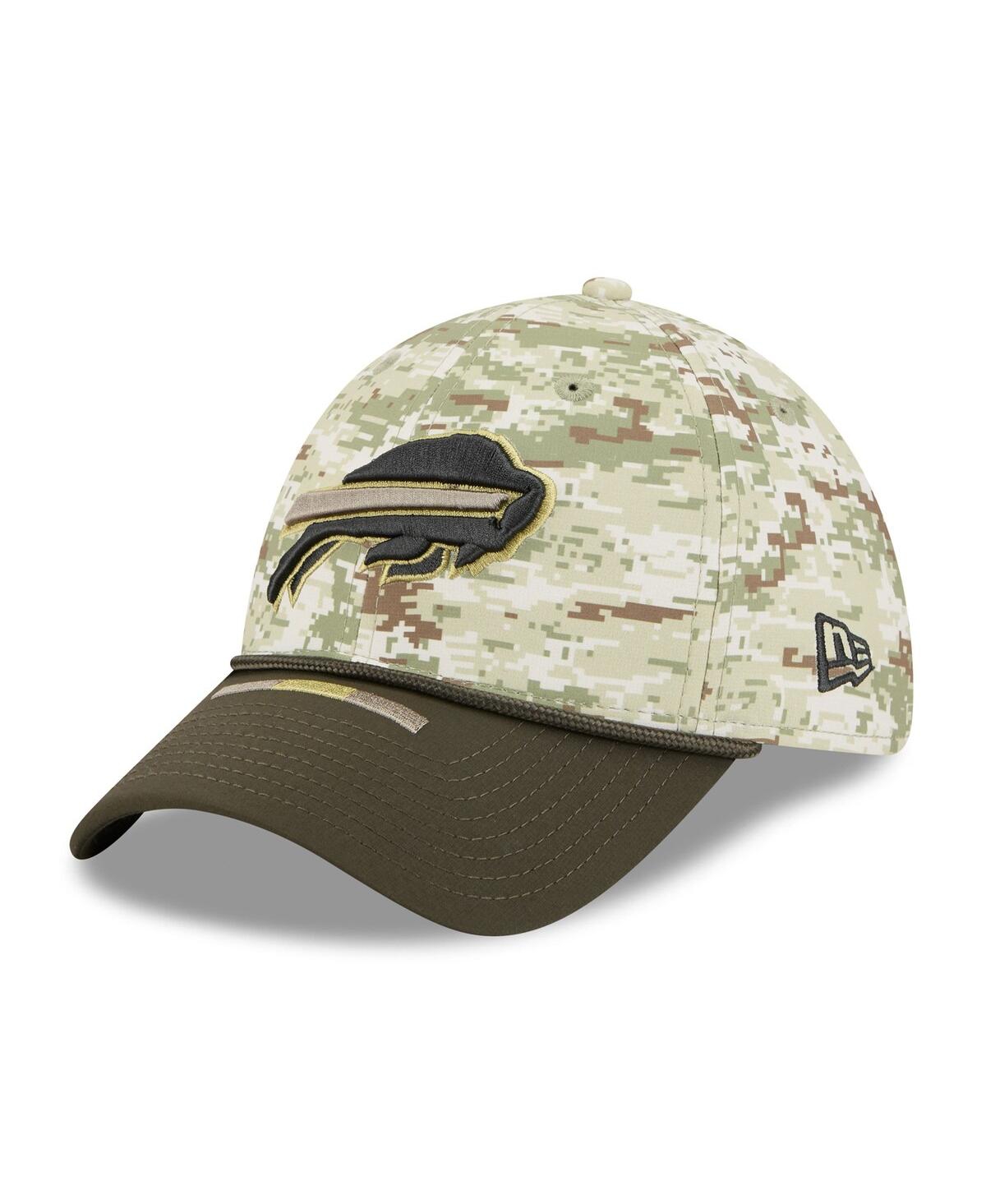 New Era Men's Camo/dark Green Buffalo Bills 2025 Salute To Service 39thirty Flex Hat In Green