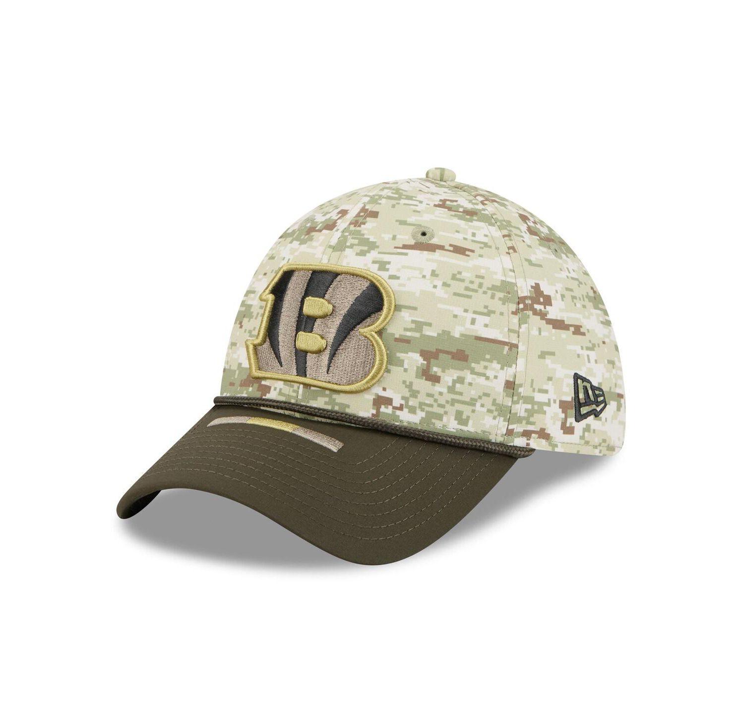 Men's Camo/Dark Green/Dark Green Cincinnati Bengals 2025 Salute to Service 39THIRTY Flex Hat