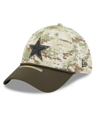 Men's Camo, Dark Green Dallas Cowboys 2025 Salute to Service 39THIRTY Flex Hat