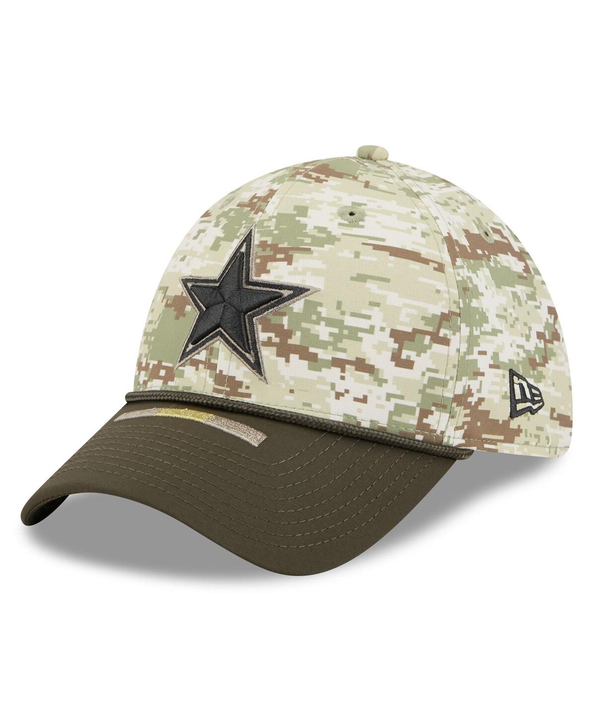 New Era Men's Camo,dark Green Dallas Cowboys 2025 Salute To Service 39thirty Flex Hat In Green