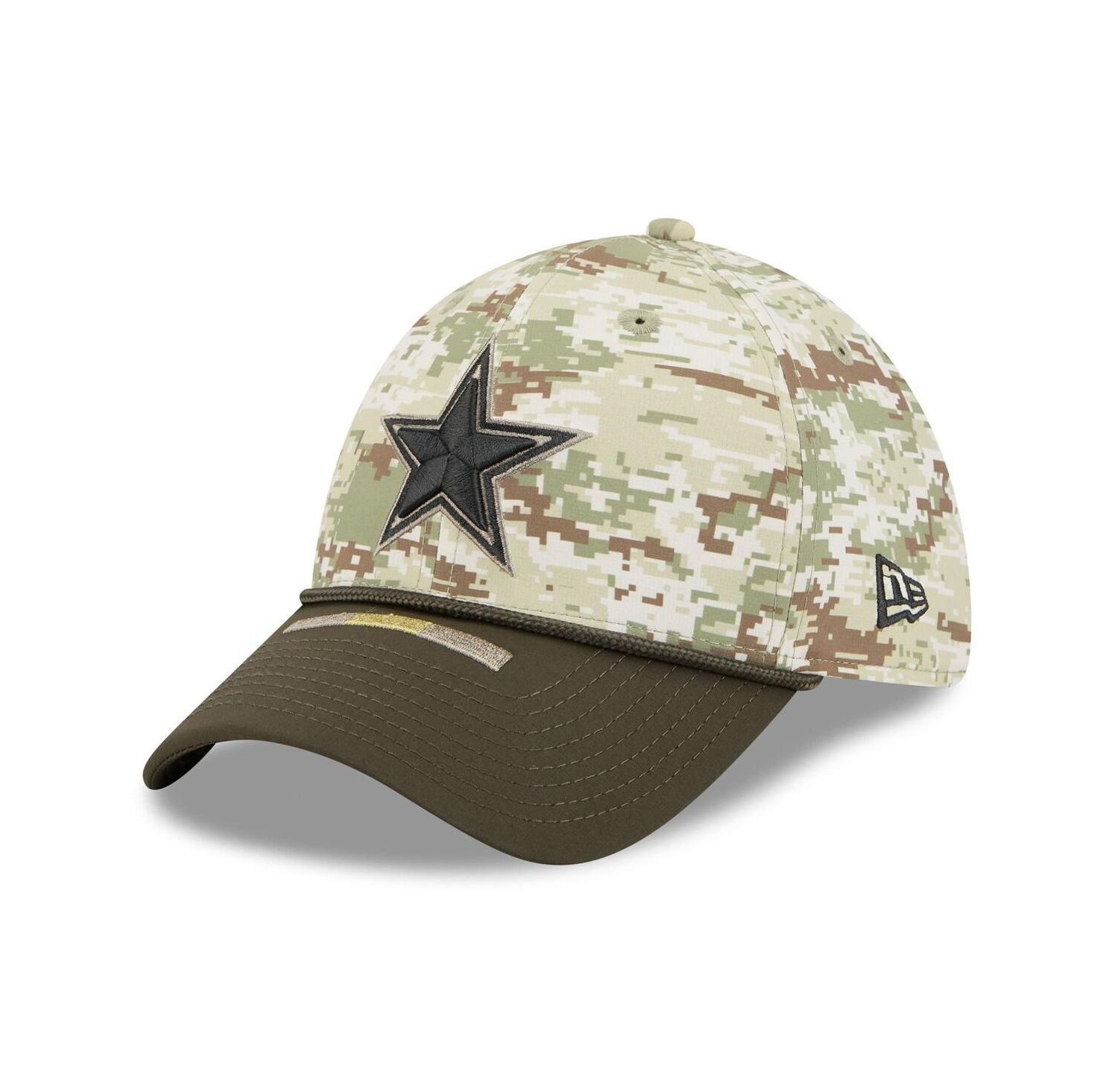 Men's Camo, Dark Green Dallas Cowboys 2025 Salute to Service 39THIRTY Flex Hat