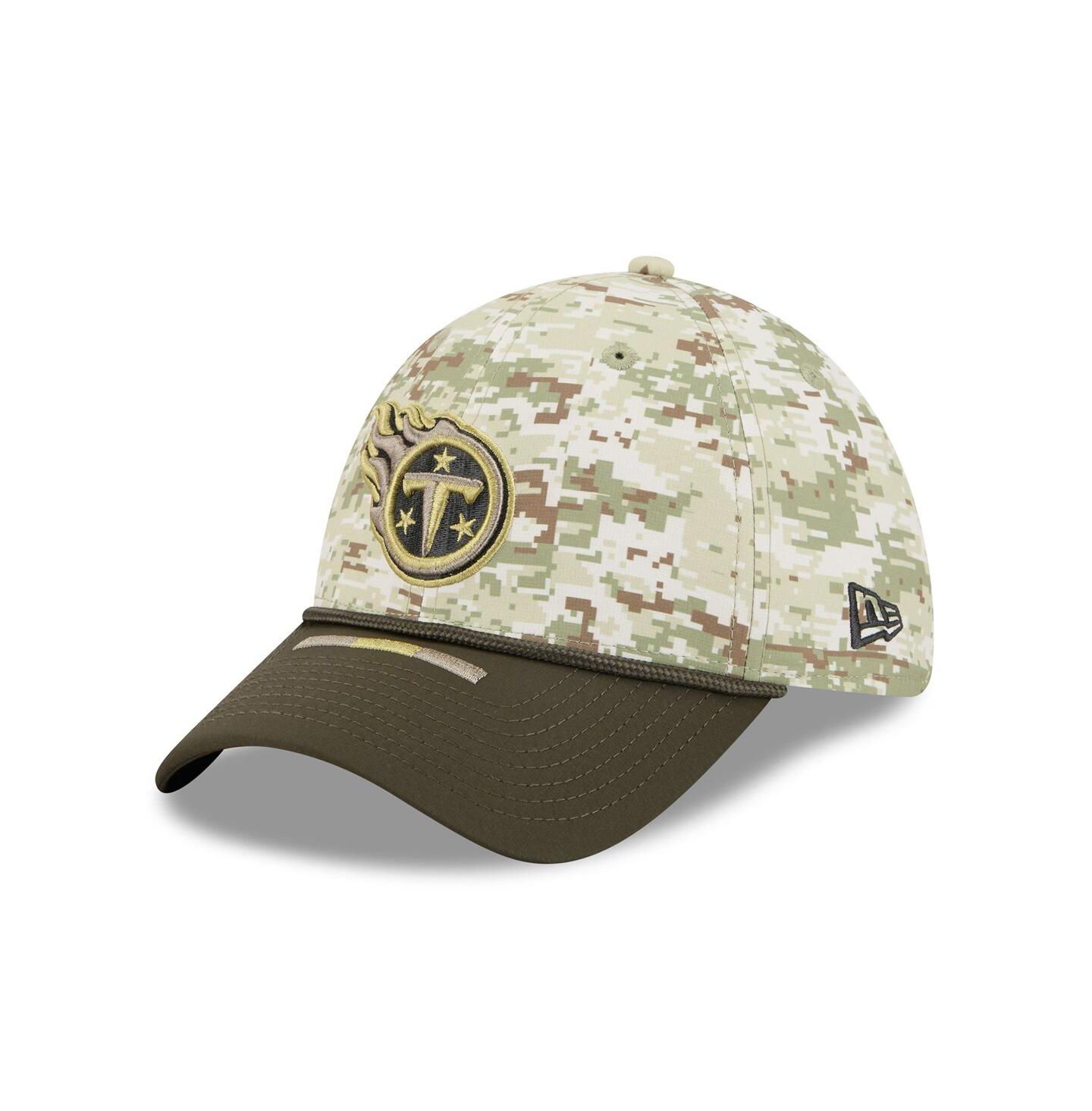 Мужская кепка New Era Camo/Dark Green Tennessee Titans 2025 Salute to Service 39THIRTY Flex Hat — фото 3