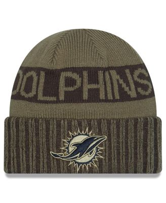 New Era - Men's Dark Green Miami Dolphins 2025 Salute to Service Cuffed Knit Hat