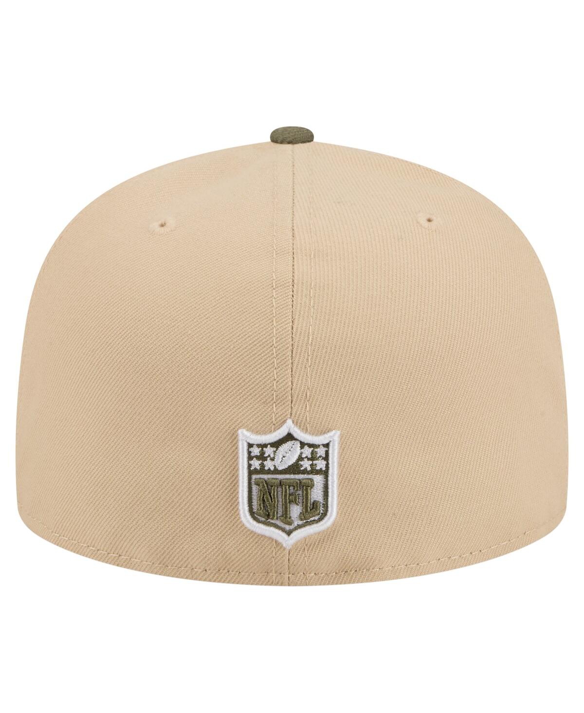 New Era Men'sâ Beige/olive Miami Dolphins Color Pack A-frame 59fifty Fitted Hat In Brown
