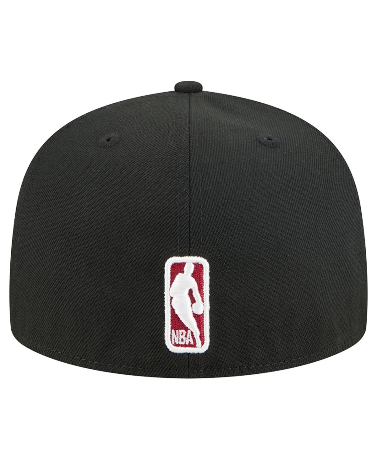 New Era Men's Black Miami Heat Tri-Hit 59Fifty Fitted Hat