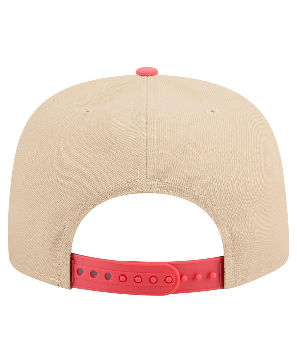 New Era Men's Light Beige/coral Houston Astros Color Pack A-frame 9fifty Snapback Hat In Pink