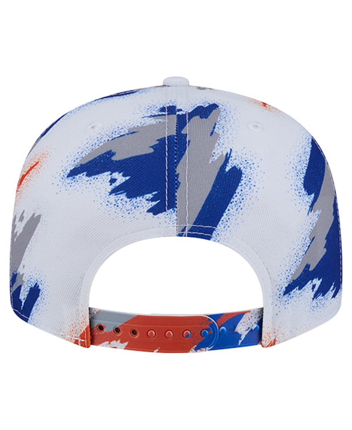 New Era Men's White New York Knicks Paint 9fifty Snapback Hat In White