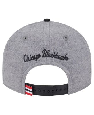 Men's&nbsp;Gray/Black Chicago Blackhawks Wool Pin Low Profile 9FIFTY Snapback Hat