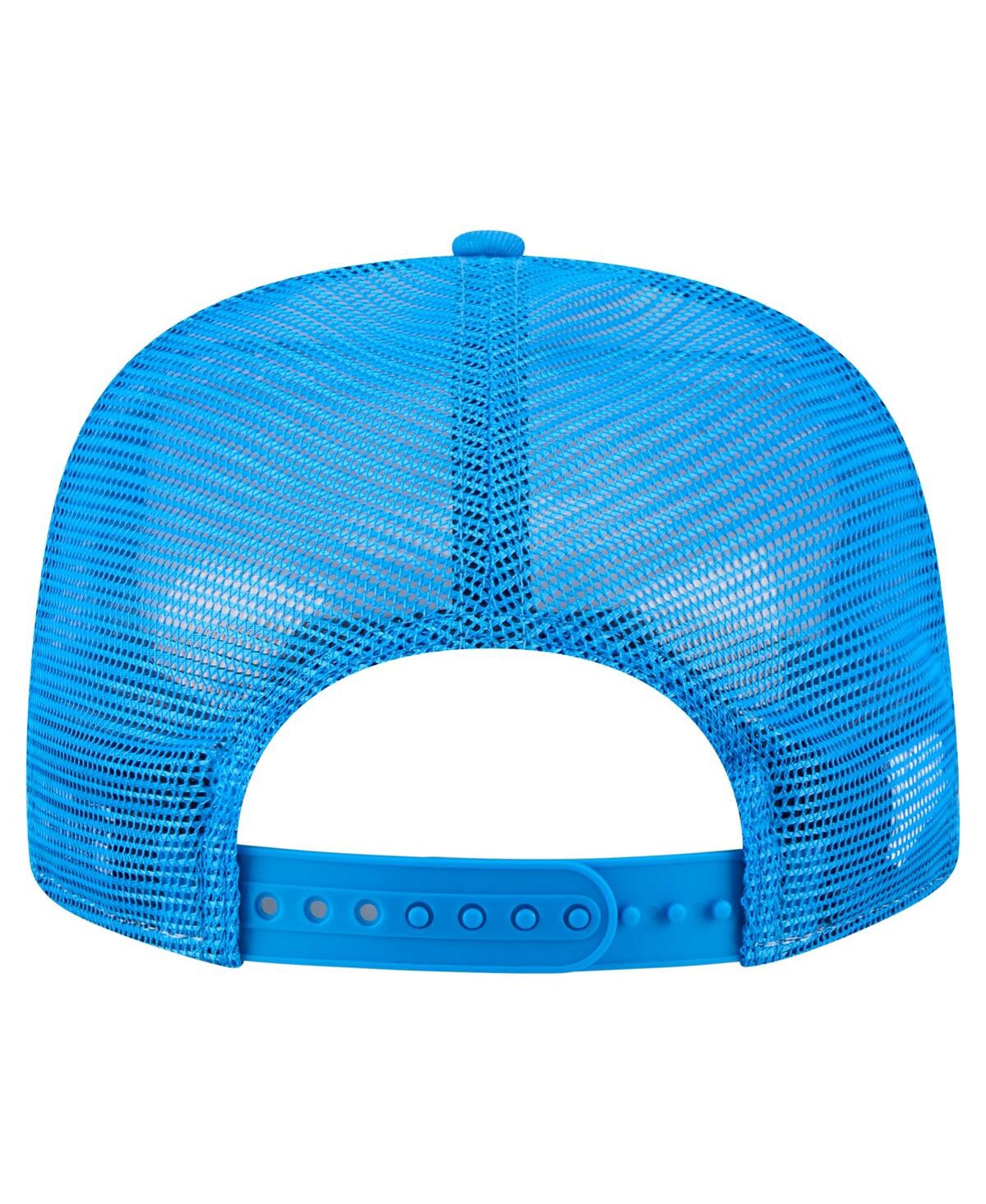 New Era Men'sâ Cream/blue Detroit Lions Cutout A-frame 9fifty Snapback Hat In Blue