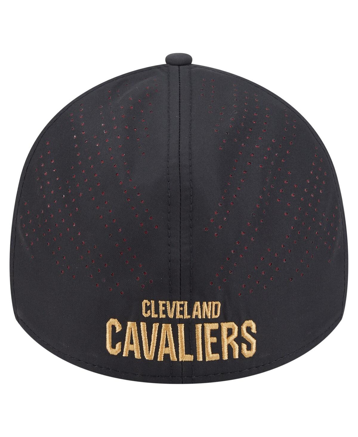 New Era Men's Black Cleveland Cavaliers Night 39thirty Flex Hat In Black